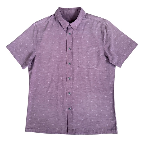 Vuori Other - Vuori Short Sleeve Bridge Button Down Shirt Men’s Size Medium Terracotta Bird